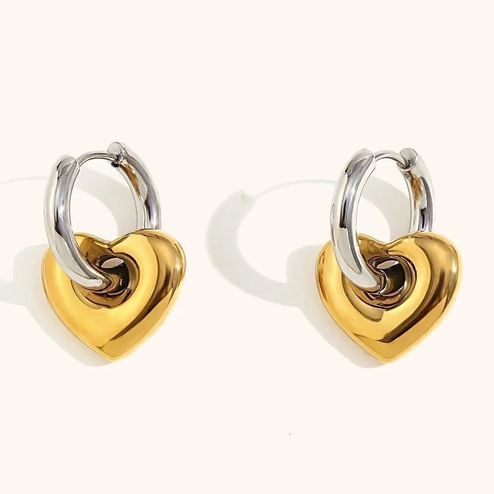 Heart hoop Earrings M1236 - Picture 1 of 8